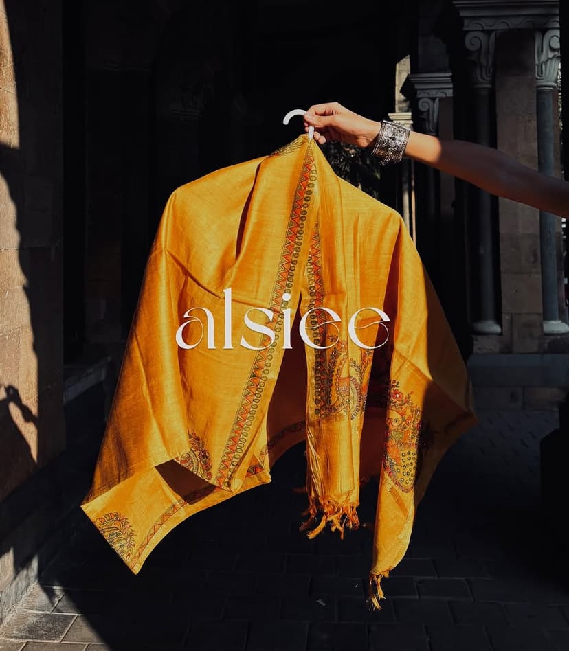 Traditional Motif Muga Silk Dupatta